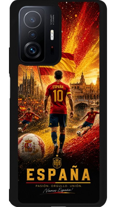 Xiaomi 11T Case Hülle - Silikon schwarz Fussball Espanien splash 2026