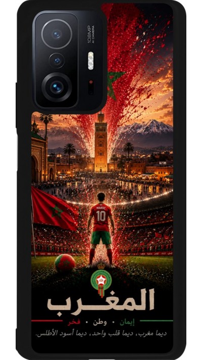 Xiaomi 11T Case Hülle - Silikon schwarz Fussball Marokko splash 2026