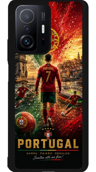 Xiaomi 11T Case Hülle - Silikon schwarz Fussball Portugal splash 2026