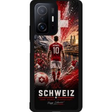 Xiaomi 11T Case Hülle - Silikon schwarz Fussball Schweiz splash 2026