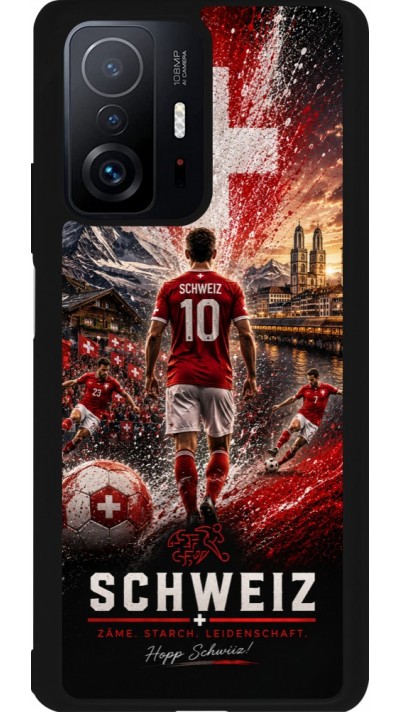 Xiaomi 11T Case Hülle - Silikon schwarz Fussball Schweiz splash 2026