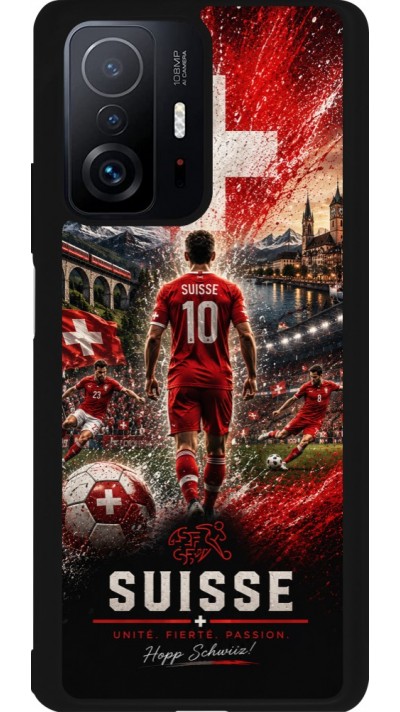 Xiaomi 11T Case Hülle - Silikon schwarz Fussball Suisse splash 2026
