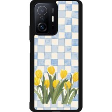 Xiaomi 11T Case Hülle - Silikon schwarz Blue vichy tulips 2026