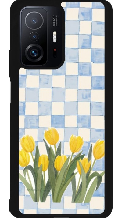 Xiaomi 11T Case Hülle - Silikon schwarz Blue vichy tulips 2026