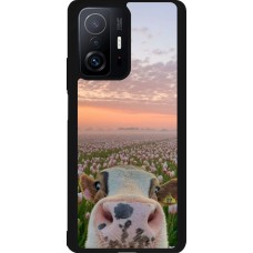Xiaomi 11T Case Hülle - Silikon schwarz Cow with tulips 2026