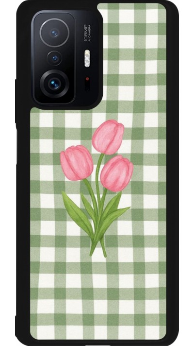 Xiaomi 11T Case Hülle - Silikon schwarz Green vichy tulips 2026