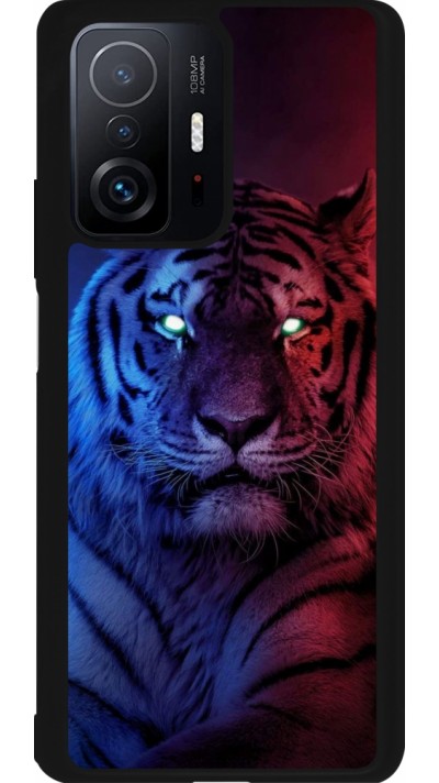 Xiaomi 11T Case Hülle - Silikon schwarz Tiger Blue Red