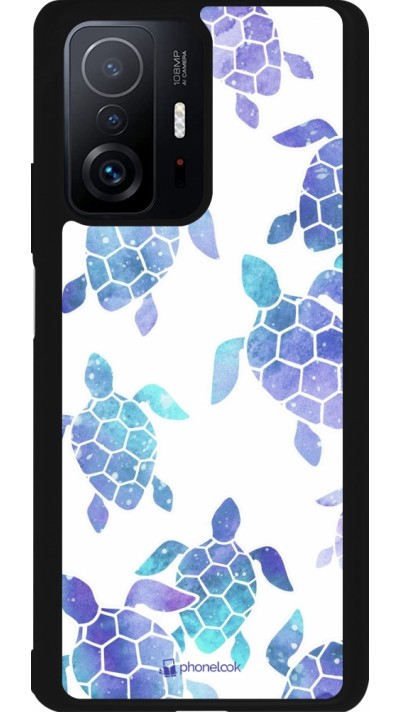 Xiaomi 11T Case Hülle - Silikon schwarz Turtles pattern watercolor