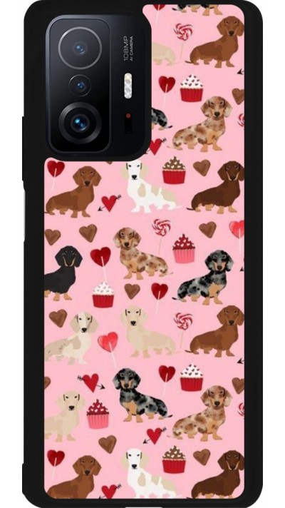 Xiaomi 11T Case Hülle - Silikon schwarz Valentine 2024 puppy love