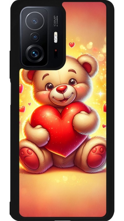 Xiaomi 11T Case Hülle - Silikon schwarz Valentin 2024 Teddy Liebe