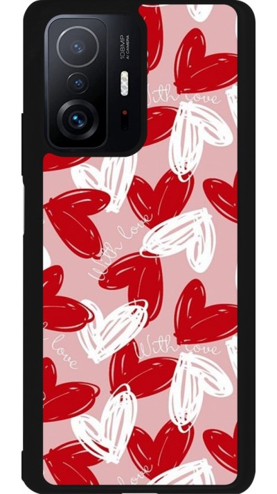 Xiaomi 11T Case Hülle - Silikon schwarz Valentine 2024 with love heart