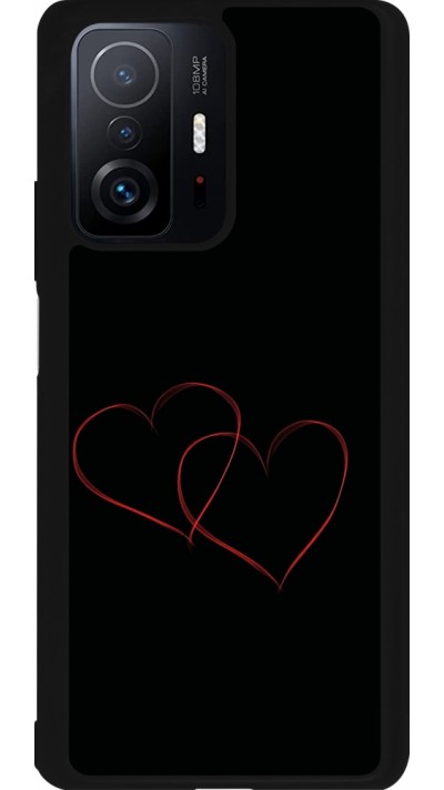 Xiaomi 11T Case Hülle - Silikon schwarz Valentine 2023 attached heart