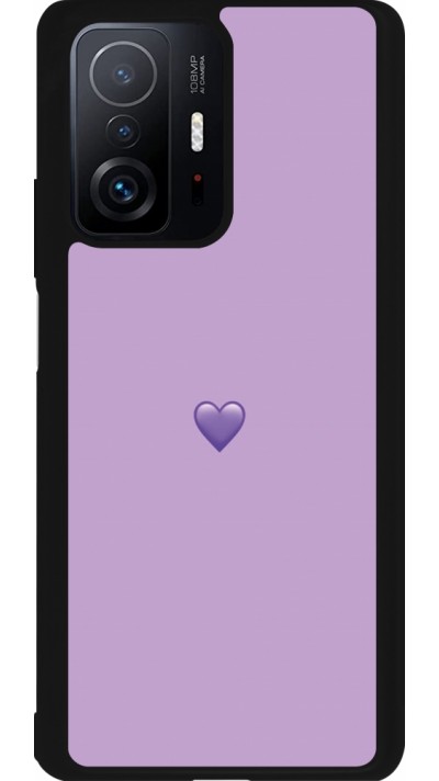 Xiaomi 11T Case Hülle - Silikon schwarz Valentine 2023 purpule single heart
