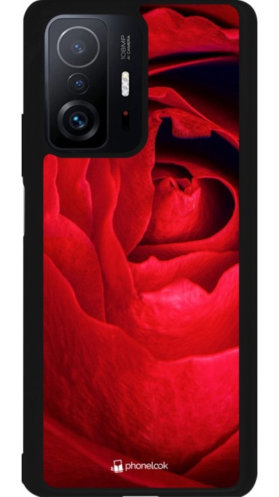 Xiaomi 11T Case Hülle - Silikon schwarz Valentine 2022 Rose