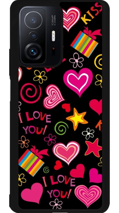 Xiaomi 11T Case Hülle - Silikon schwarz Valentine 2023 love symbols