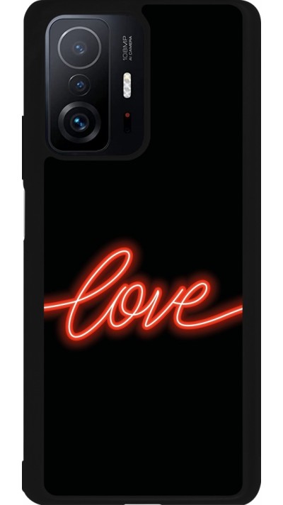 Xiaomi 11T Case Hülle - Silikon schwarz Valentine 2023 neon love
