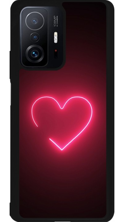Xiaomi 11T Case Hülle - Silikon schwarz Valentine 2023 single neon heart