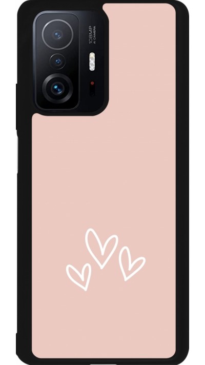 Xiaomi 11T Case Hülle - Silikon schwarz Valentine 2023 three minimalist hearts