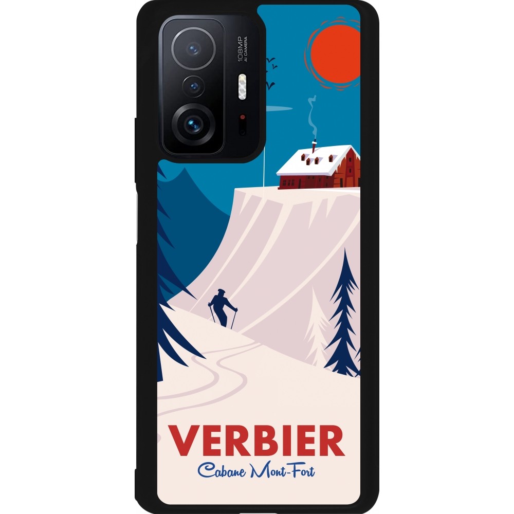 Xiaomi 11T Case Hülle - Silikon schwarz Verbier Cabane Mont-Fort