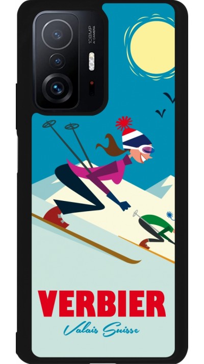 Xiaomi 11T Case Hülle - Silikon schwarz Verbier Ski Downhill