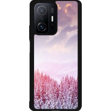 Xiaomi 11T Case Hülle - Silikon schwarz Winter 22 Pink Forest
