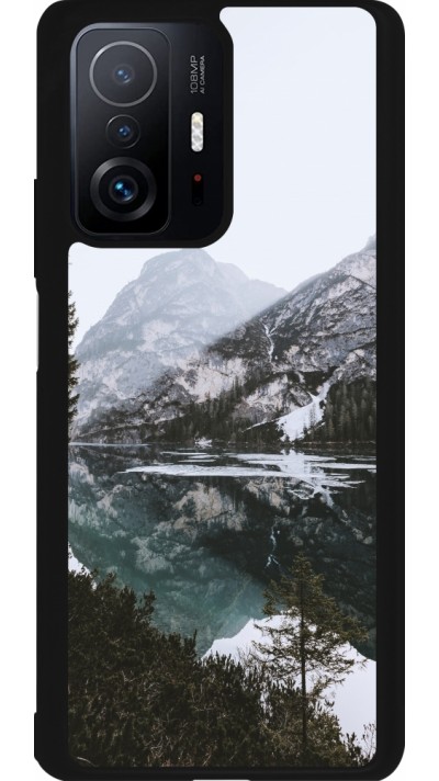 Xiaomi 11T Case Hülle - Silikon schwarz Winter 22 snowy mountain and lake