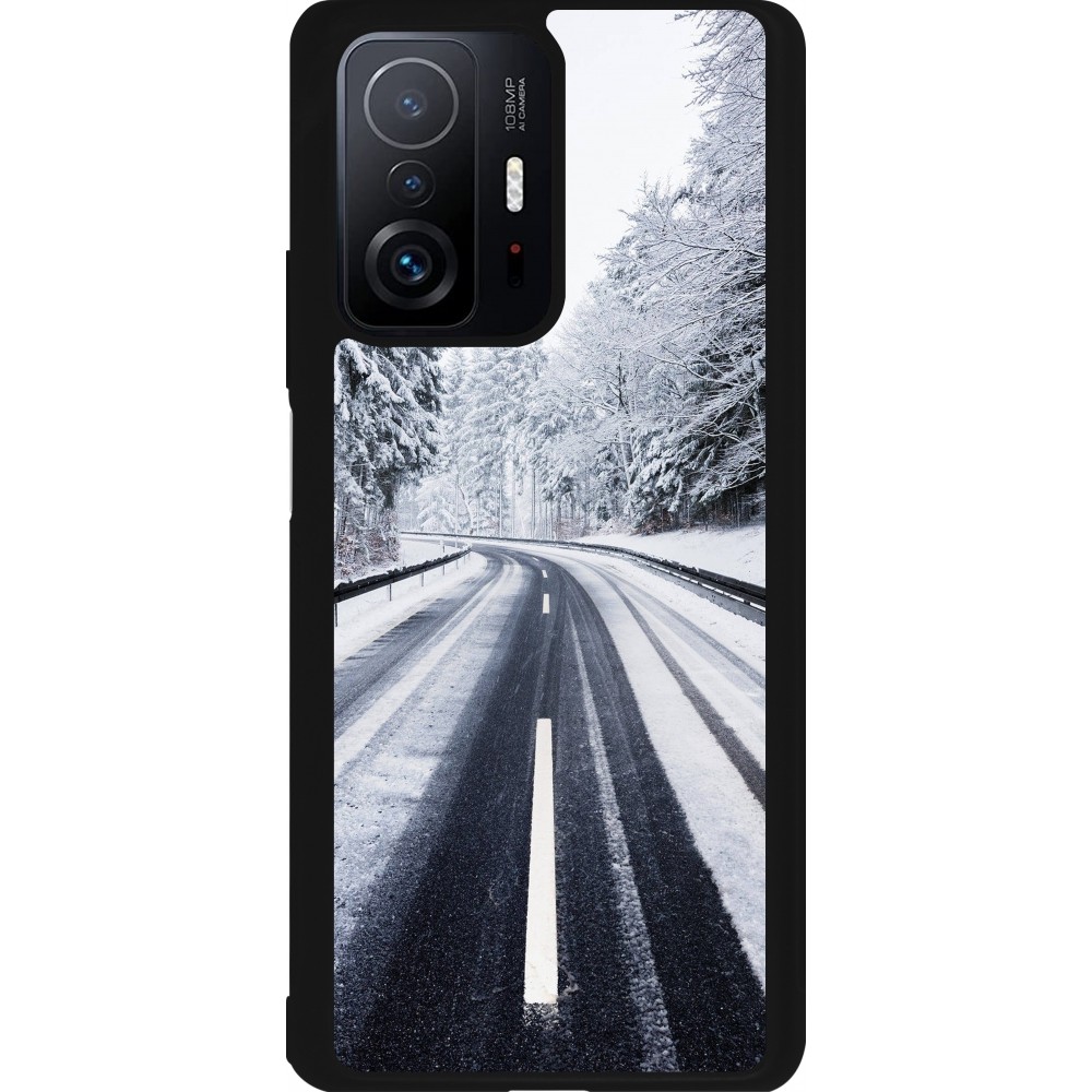 Xiaomi 11T Case Hülle - Silikon schwarz Winter 22 Snowy Road