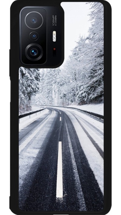 Xiaomi 11T Case Hülle - Silikon schwarz Winter 22 Snowy Road