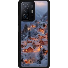 Xiaomi 11T Case Hülle - Silikon schwarz Winter 25 Winter snowy village