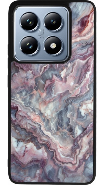 Xiaomi 14T Pro Case Hülle - Silikon schwarz Violetter silberner Marmor