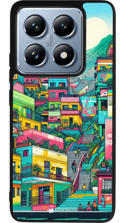 Coque Xiaomi 14T Pro - Silicone rigide noir Medellin Comuna 13 Art