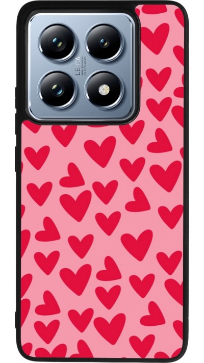Coque Xiaomi 14T Pro - Silicone rigide noir Mom 2024 petits coeurs