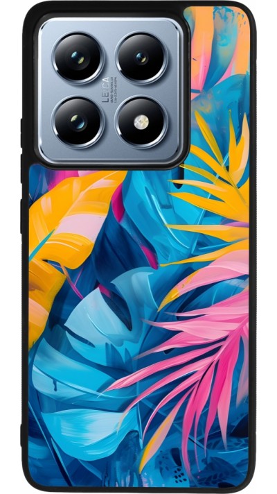 Coque Xiaomi 14T Pro - Silicone rigide noir Palms Blue