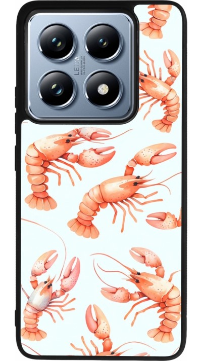 Coque Xiaomi 14T Pro - Silicone rigide noir Pattern de homards pastels
