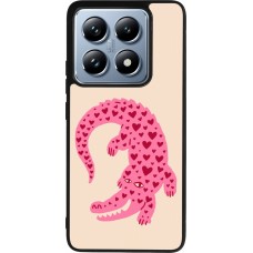 Coque Xiaomi 14T Pro - Silicone rigide noir Pink crocodile 2026