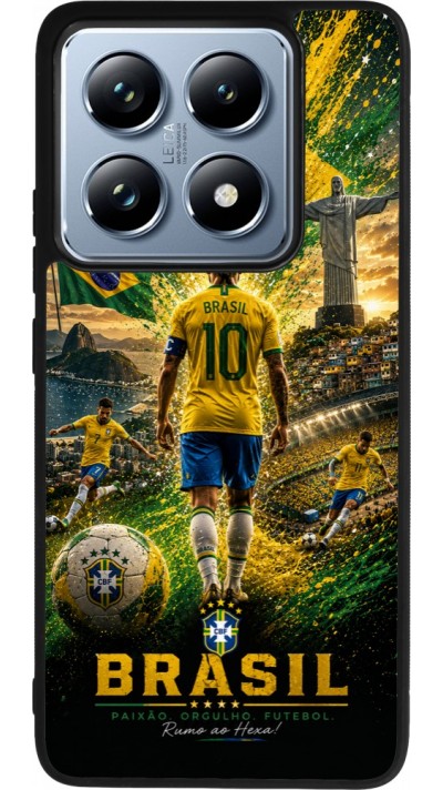 Xiaomi 14T Pro Case Hülle - Silikon schwarz Fussball Brasilien splash 2026