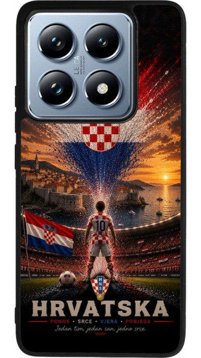 Xiaomi 14T Pro Case Hülle - Silikon schwarz Fussball Kroatien splash 2026