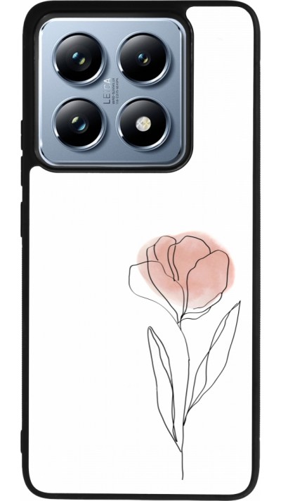Coque Xiaomi 14T Pro - Silicone rigide noir Spring 23 minimalist flower