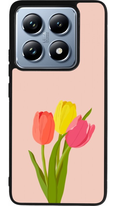 Coque Xiaomi 14T Pro - Silicone rigide noir Spring 23 tulip trio