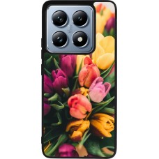 Coque Xiaomi 14T Pro - Silicone rigide noir Bouquet of tulips Spring 2026