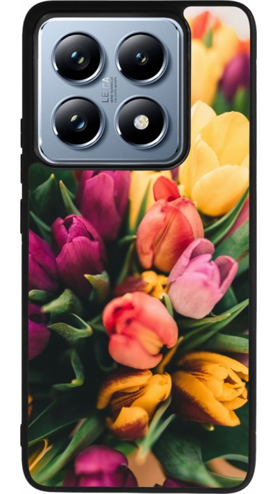 Coque Xiaomi 14T Pro - Silicone rigide noir Bouquet of tulips Spring 2026