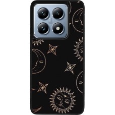 Xiaomi 14T Pro Case Hülle - Silikon schwarz Suns and Moons