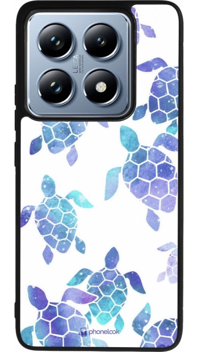 Coque Xiaomi 14T Pro - Silicone rigide noir Turtles pattern watercolor