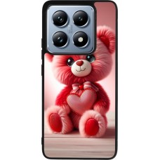 Xiaomi 14T Pro Case Hülle - Silikon schwarz Valentin 2024 Rosaroter Teddybär