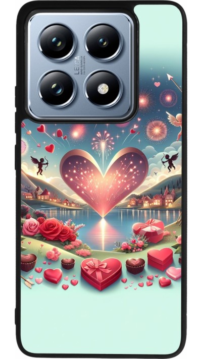 Coque Xiaomi 14T Pro - Silicone rigide noir Valentine 2025 Chic