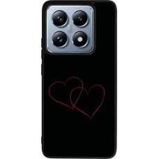 Xiaomi 14T Pro Case Hülle - Silikon schwarz Valentine 2023 attached heart