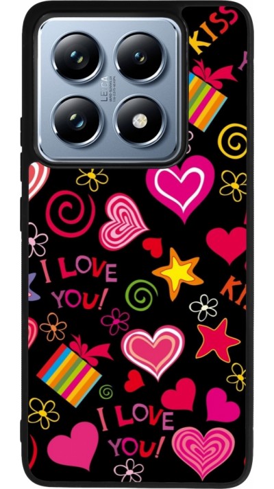 Coque Xiaomi 14T Pro - Silicone rigide noir Valentine 2023 love symbols