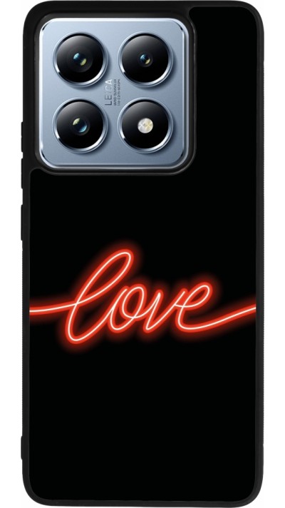 Coque Xiaomi 14T Pro - Silicone rigide noir Valentine 2023 neon love