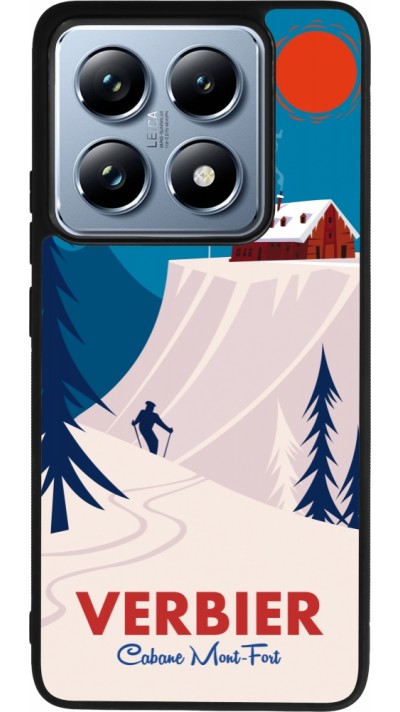 Coque Xiaomi 14T Pro - Silicone rigide noir Verbier Cabane Mont-Fort