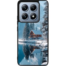 Xiaomi 14T Pro Case Hülle - Silikon schwarz Winter 25 Winter house forest day